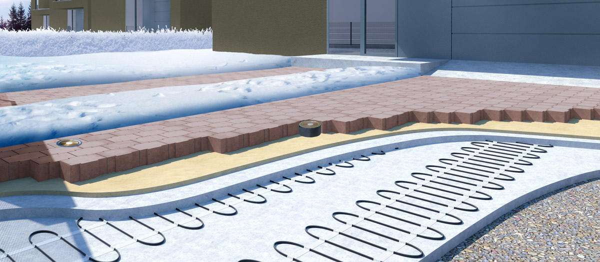 11 ft² / 240V NeverFreeze Snow Melting Mat - Electric Heating for Asphalt, Pavers, or Concrete